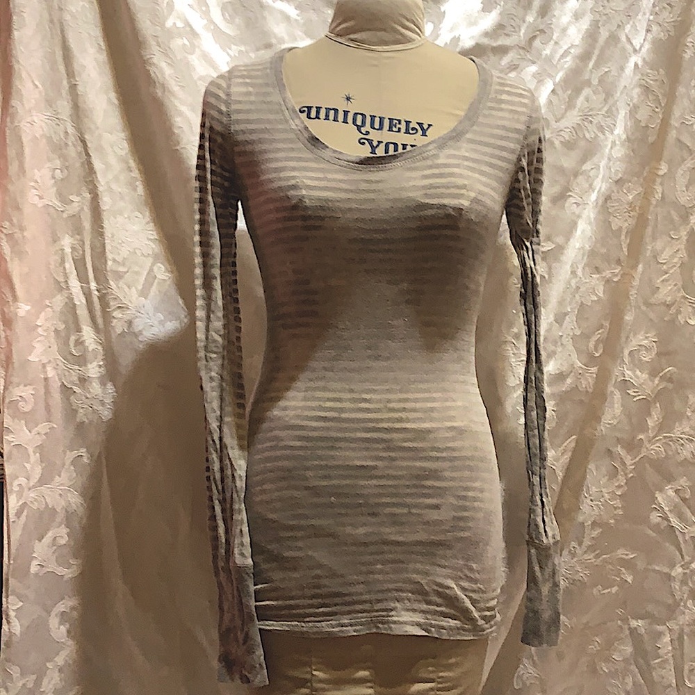 Silver striped layering shirt